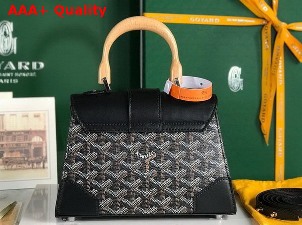 Goyard Saigon Structure Mini Bag in Black Goyardine Canvas and Clamecy Cowhide Replica