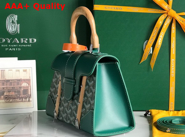 Goyard Saigon Structure Mini Bag in Green Goyardine Canvas and Clamecy Cowhide Replica