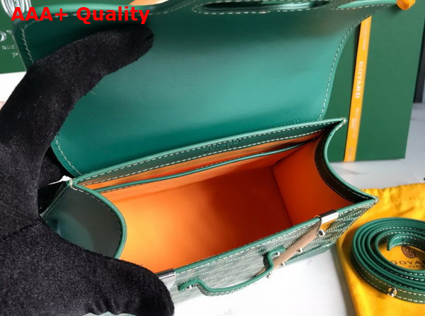 Goyard Saigon Structure Mini Bag in Green Goyardine Canvas and Clamecy Cowhide Replica