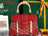 Goyard Saigon Structure Mini Bag in Red Goyardine Canvas and Clamecy Cowhide Replica