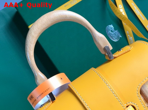 Goyard Saigon Structure Mini Bag in Yellow Goyardine Canvas and Clamecy Cowhide Replica