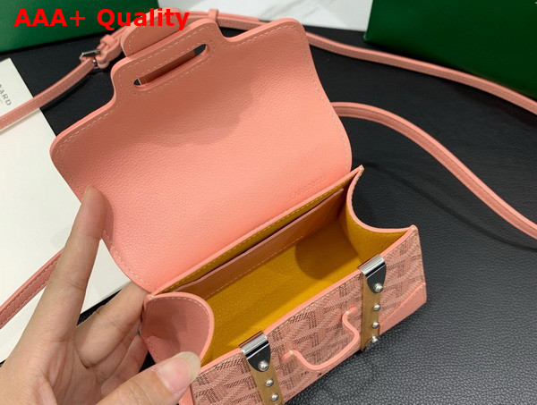 Goyard Saigon Structure Nano Bag in Pink Goyardine Canvas and Decize Taurillon Leather Replica