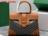 Goyard Saigon Tote Bag in Black and Tan Goyardine Canvas and Chevroches Calfskin Replica