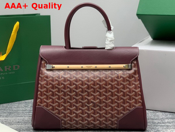 Goyard Saigon Tote Bag in Burgundy Goyardine Canvas and Chevroches Calfskin Replica