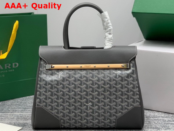 Goyard Saigon Tote Bag in Grey Goyardine Canvas and Chevroches Calfskin Replica