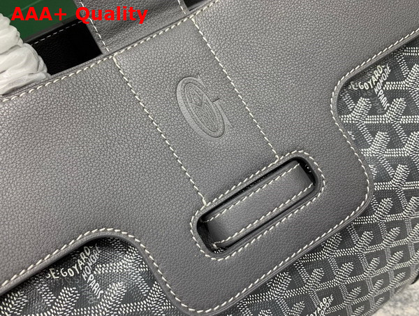 Goyard Saigon Tote Bag in Grey Goyardine Canvas and Chevroches Calfskin Replica