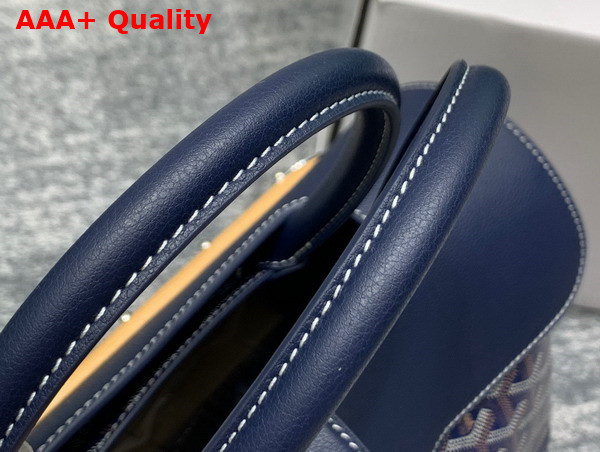 Goyard Saigon Tote Bag in Navy Blue Goyardine Canvas and Chevroches Calfskin Replica