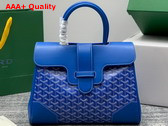 Goyard Saigon Tote Bag in Sky Blue Goyardine Canvas and Chevroches Calfskin Replica