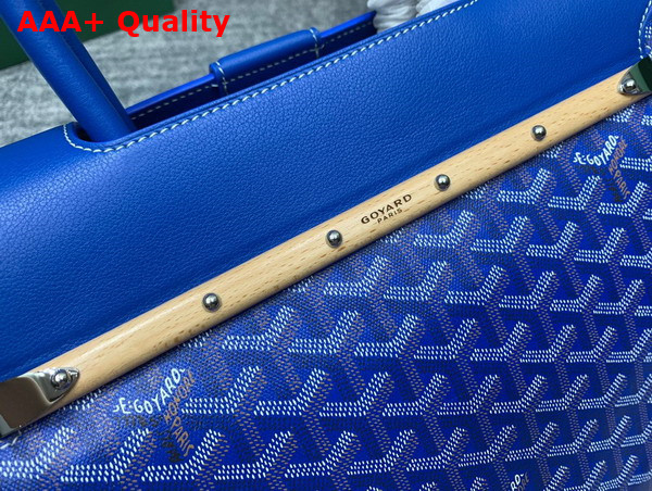 Goyard Saigon Tote Bag in Sky Blue Goyardine Canvas and Chevroches Calfskin Replica