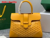 Goyard Saigon Tote Bag in Yellow Goyardine Canvas and Chevroches Calfskin Replica