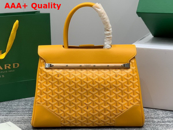 Goyard Saigon Tote Bag in Yellow Goyardine Canvas and Chevroches Calfskin Replica