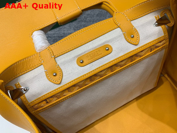 Goyard Saigon Tote Bag in Yellow Goyardine Canvas and Chevroches Calfskin Replica