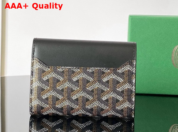 Goyard Saint Gabriel Wallet in Black Goyardine Canvas and Vauzelles Calfskin Replica