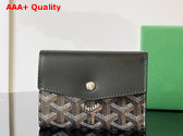 Goyard Saint Gabriel Wallet in Black Goyardine Canvas and Vauzelles Calfskin Replica