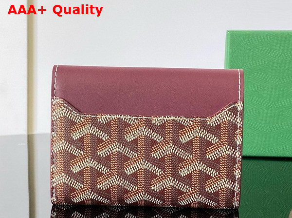 Goyard Saint Gabriel Wallet in Burgundy Goyardine Canvas and Vauzelles Calfskin Replica