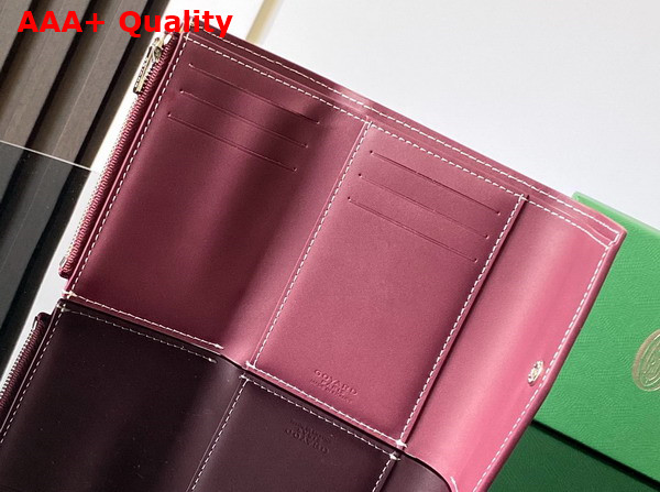 Goyard Saint Gabriel Wallet in Burgundy Goyardine Canvas and Vauzelles Calfskin Replica