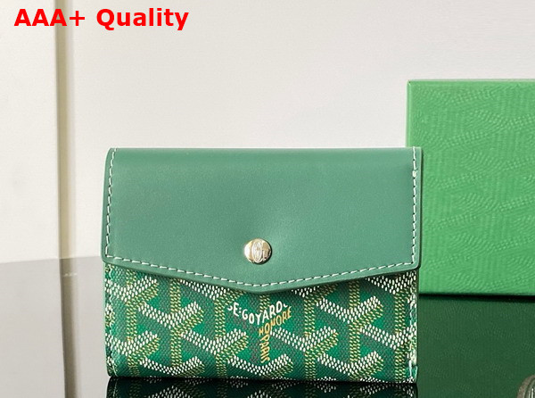 Goyard Saint Gabriel Wallet in Green Goyardine Canvas and Vauzelles Calfskin Replica