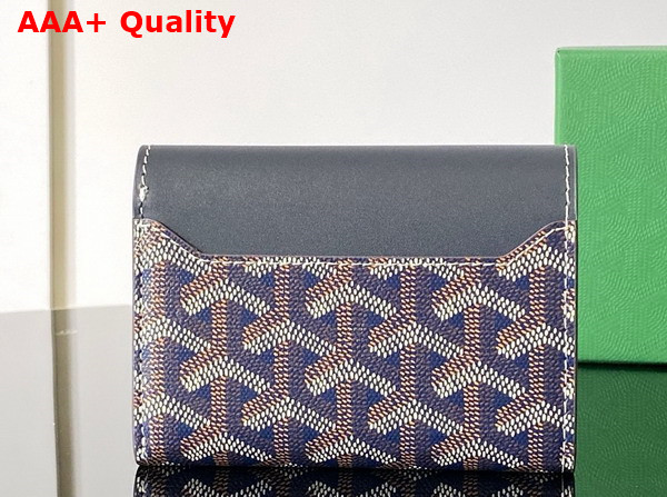 Goyard Saint Gabriel Wallet in Navy Blue Goyardine Canvas and Vauzelles Calfskin Replica