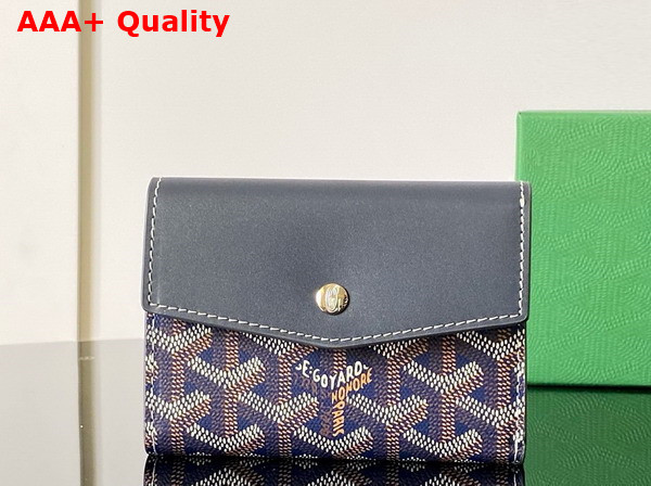 Goyard Saint Gabriel Wallet in Navy Blue Goyardine Canvas and Vauzelles Calfskin Replica