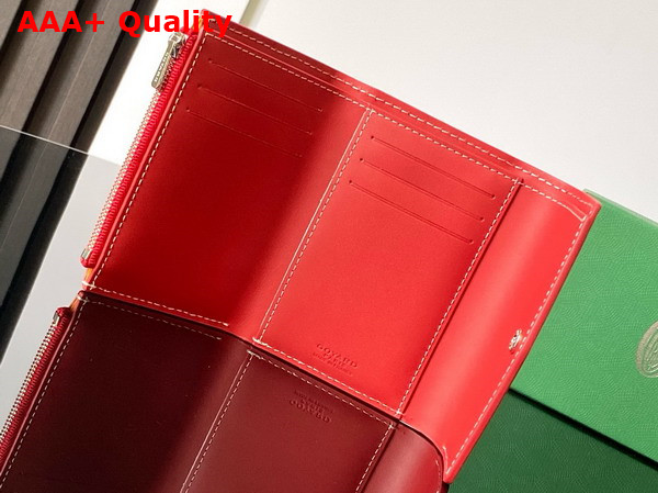 Goyard Saint Gabriel Wallet in Red Goyardine Canvas and Vauzelles Calfskin Replica