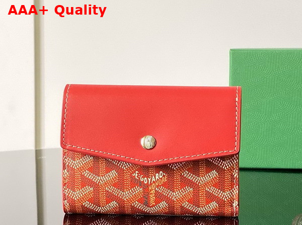 Goyard Saint Gabriel Wallet in Red Goyardine Canvas and Vauzelles Calfskin Replica