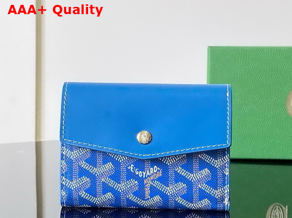 Goyard Saint Gabriel Wallet in Sky Blue Goyardine Canvas and Vauzelles Calfskin Replica