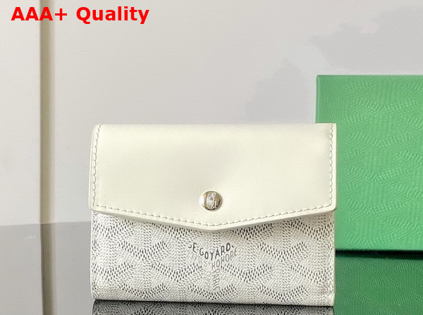 Goyard Saint Gabriel Wallet in White Goyardine Canvas and Vauzelles Calfskin Replica