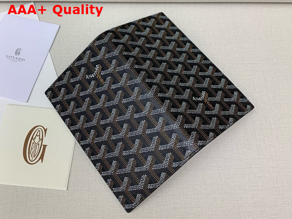 Goyard Saint Lambert Wallet in Black Goyardine Canvas and Vauzelles Calfskin Replica