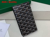 Goyard Saint Lambert Wallet in Black Goyardine Canvas and Vauzelles Calfskin Replica