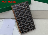 Goyard Saint Lambert Wallet in Black and Tan Goyardine Canvas and Vauzelles Calfskin Replica