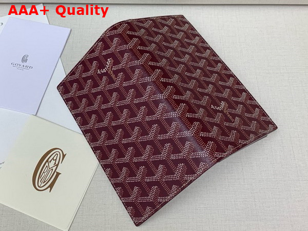 Goyard Saint Lambert Wallet in Burgundy Goyardine Canvas and Vauzelles Calfskin Replica