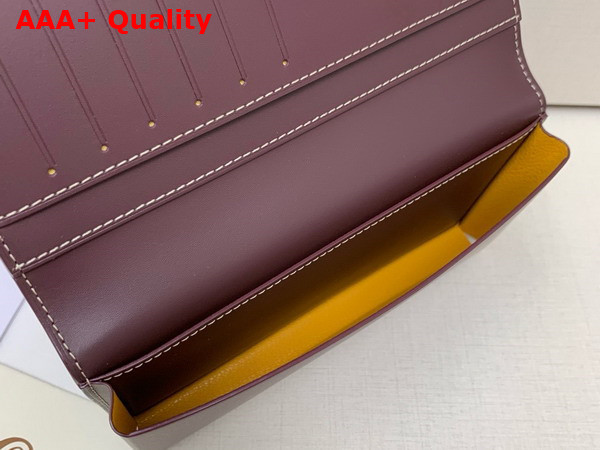 Goyard Saint Lambert Wallet in Burgundy Goyardine Canvas and Vauzelles Calfskin Replica