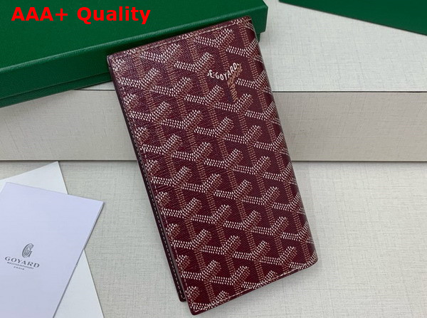 Goyard Saint Lambert Wallet in Burgundy Goyardine Canvas and Vauzelles Calfskin Replica