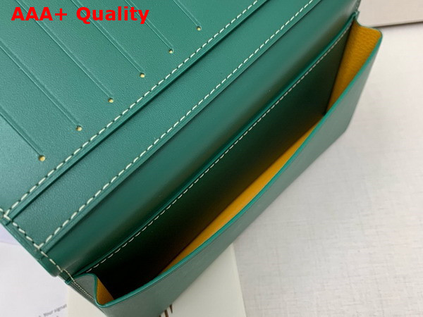 Goyard Saint Lambert Wallet in Green Goyardine Canvas and Vauzelles Calfskin Replica