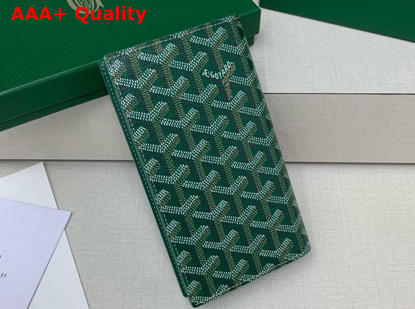 Goyard Saint Lambert Wallet in Green Goyardine Canvas and Vauzelles Calfskin Replica