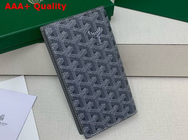 Goyard Saint Lambert Wallet in Grey Goyardine Canvas and Vauzelles Calfskin Replica