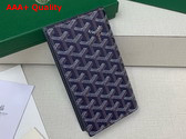 Goyard Saint Lambert Wallet in Navy Blue Goyardine Canvas and Vauzelles Calfskin Replica