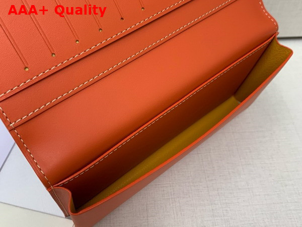 Goyard Saint Lambert Wallet in Orange Goyardine Canvas and Vauzelles Calfskin Replica