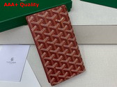 Goyard Saint Lambert Wallet in Red Goyardine Canvas and Vauzelles Calfskin Replica