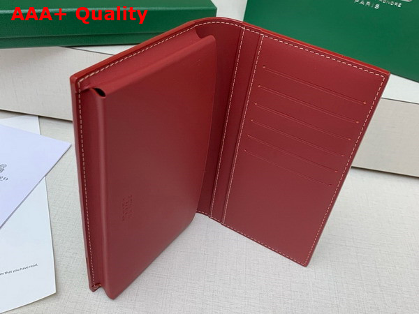 Goyard Saint Lambert Wallet in Red Goyardine Canvas and Vauzelles Calfskin Replica