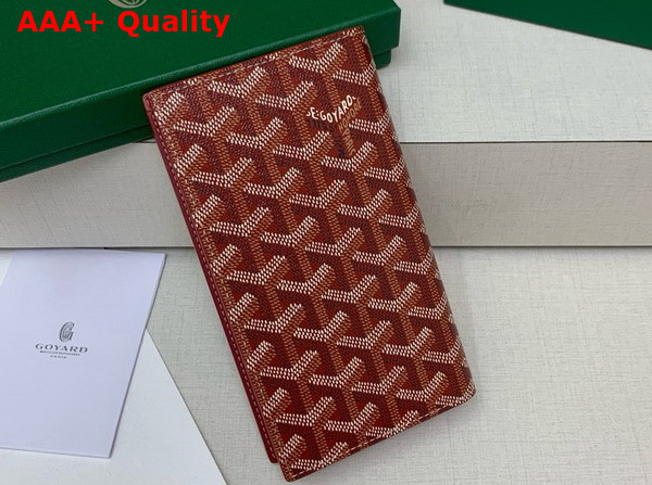 Goyard Saint Lambert Wallet in Red Goyardine Canvas and Vauzelles Calfskin Replica