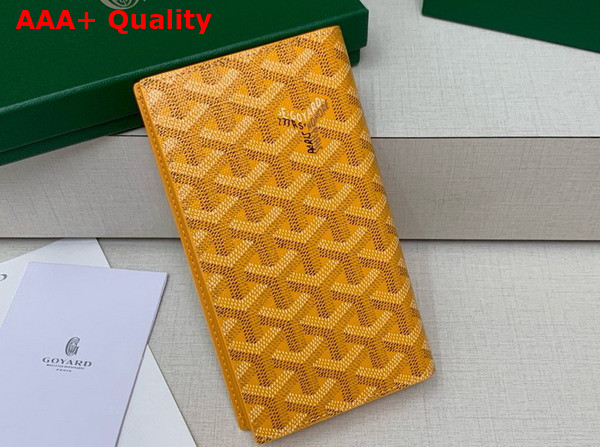 Goyard Saint Lambert Wallet in Yellow Goyardine Canvas and Vauzelles Calfskin Replica