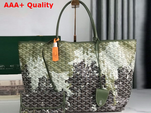 Goyard Saint Louis GM Bag Canopee Kaki Goyardine Canvas and Chevroches Calfskin Replica