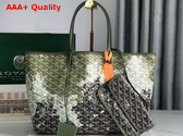 Goyard Saint Louis PM Bag Canopee Kaki Goyardine Canvas and Chevroches Calfskin Replica