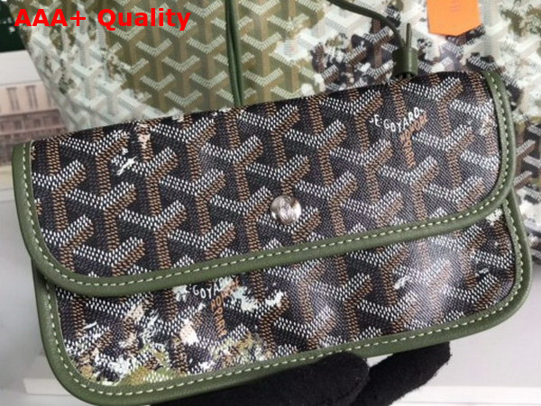 Goyard Saint Louis PM Bag Canopee Kaki Goyardine Canvas and Chevroches Calfskin Replica