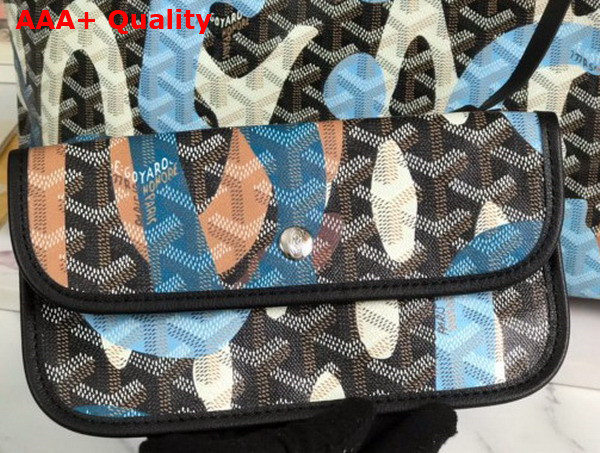 Goyard Saint Louis PM Bag Lettres Camouflage Black and Blue Replica