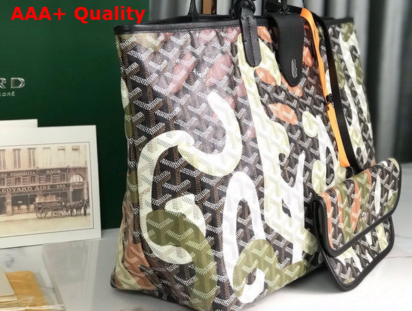 Goyard Saint Louis PM Bag Lettres Camouflage Black and Green Replica