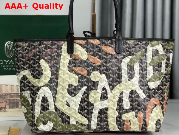 Goyard Saint Louis PM Bag Lettres Camouflage Black and Green Replica