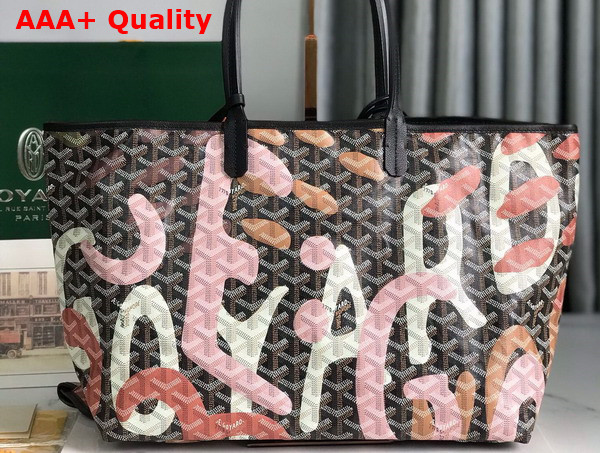 Goyard Saint Louis PM Bag Lettres Camouflage Black and Pink Replica