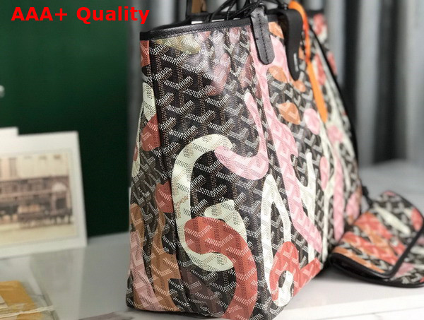 Goyard Saint Louis PM Bag Lettres Camouflage Black and Pink Replica